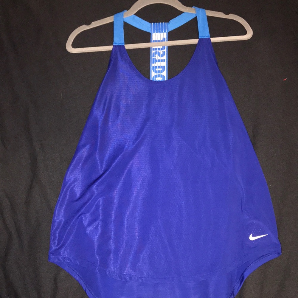 Blue Nike Razor Back Workout tank top